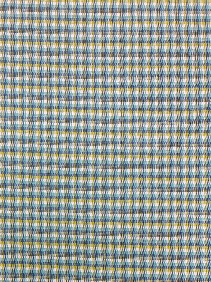 Light Green and Blue Plaid | Cotton Spandex