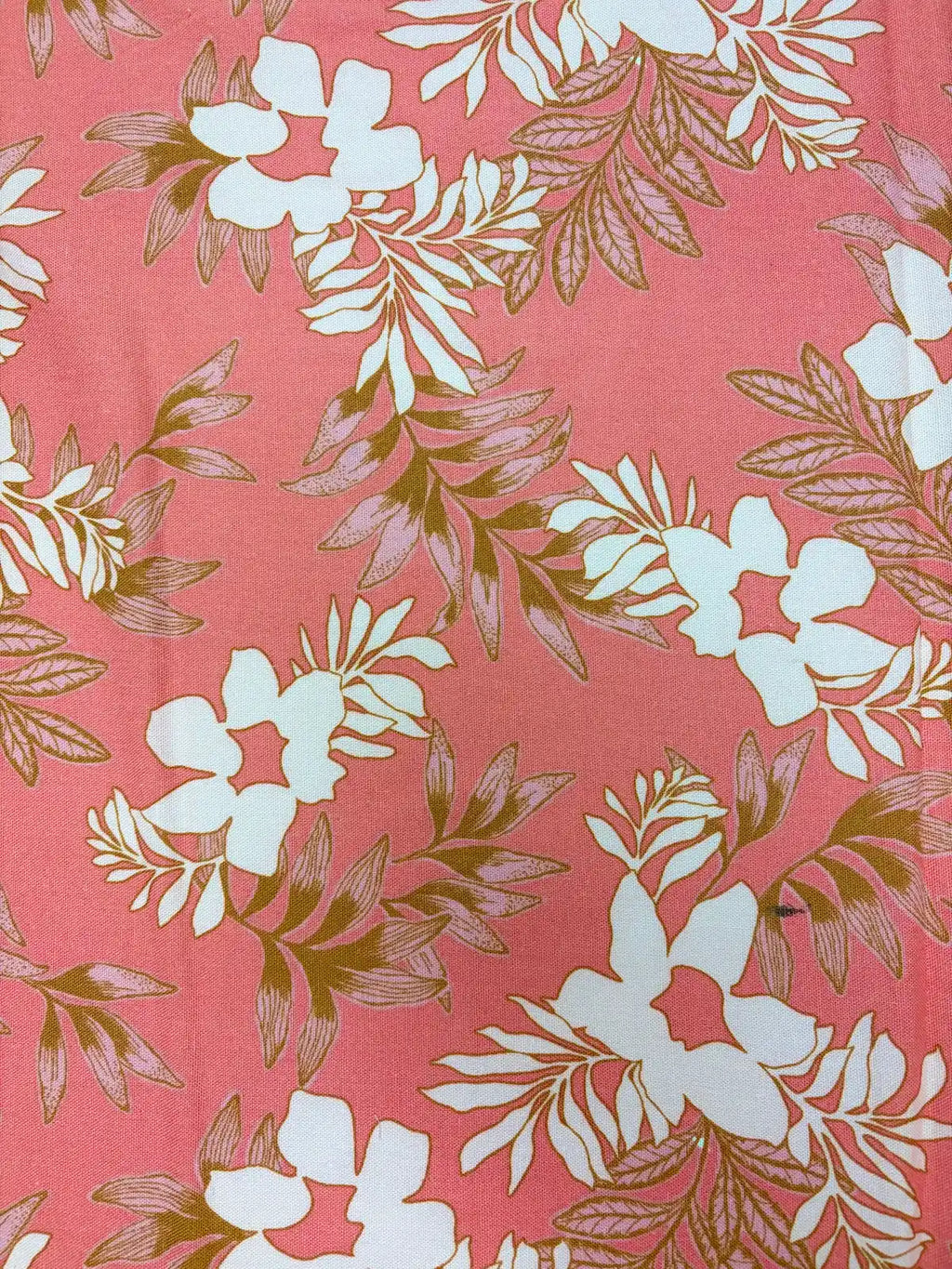 Pink Tropical Glow Floral | Rayon Linen
