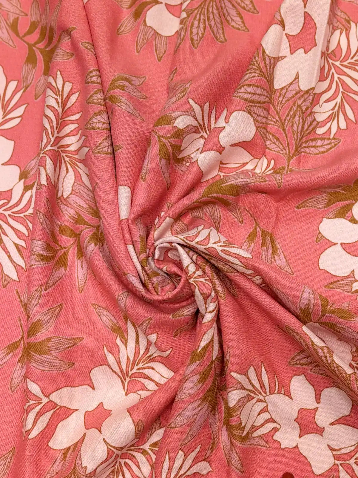 Pink Tropical Glow Floral | Rayon Linen