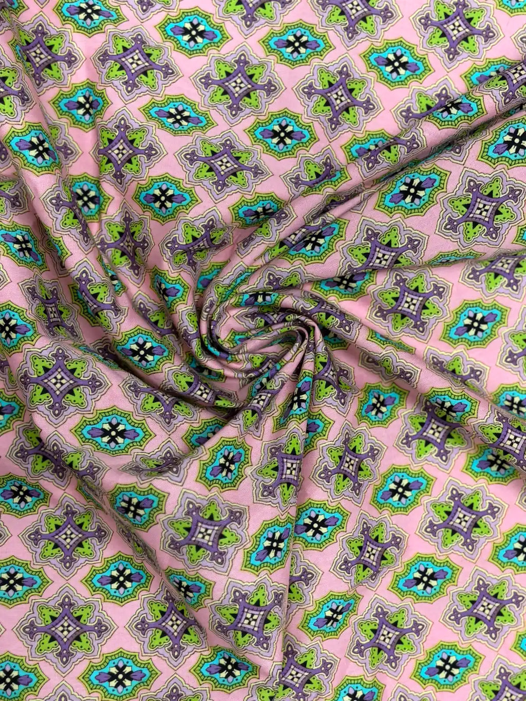 Multicolor on Light Pink | Cotton