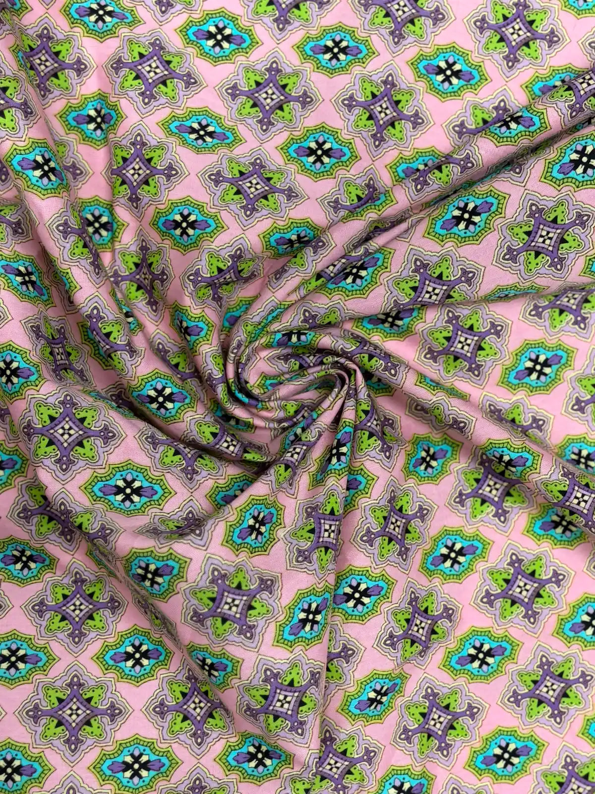 Multicolor on Light Pink | Cotton