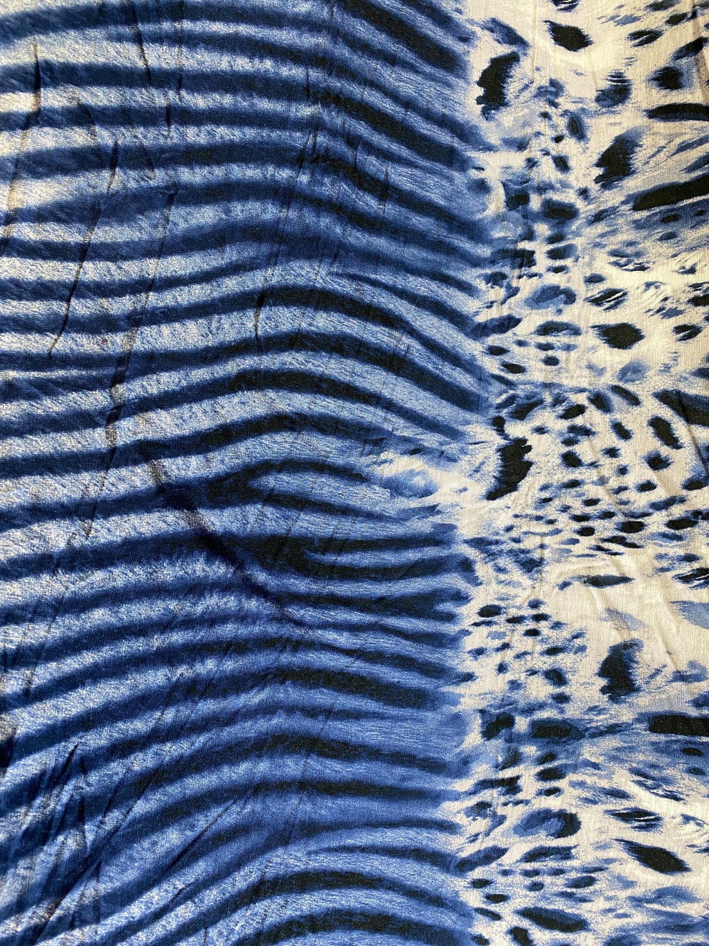 Blue Zebra Animal Print | Rayon Spandex Blend
