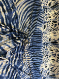 Blue Zebra Animal Print | Rayon Spandex Blend