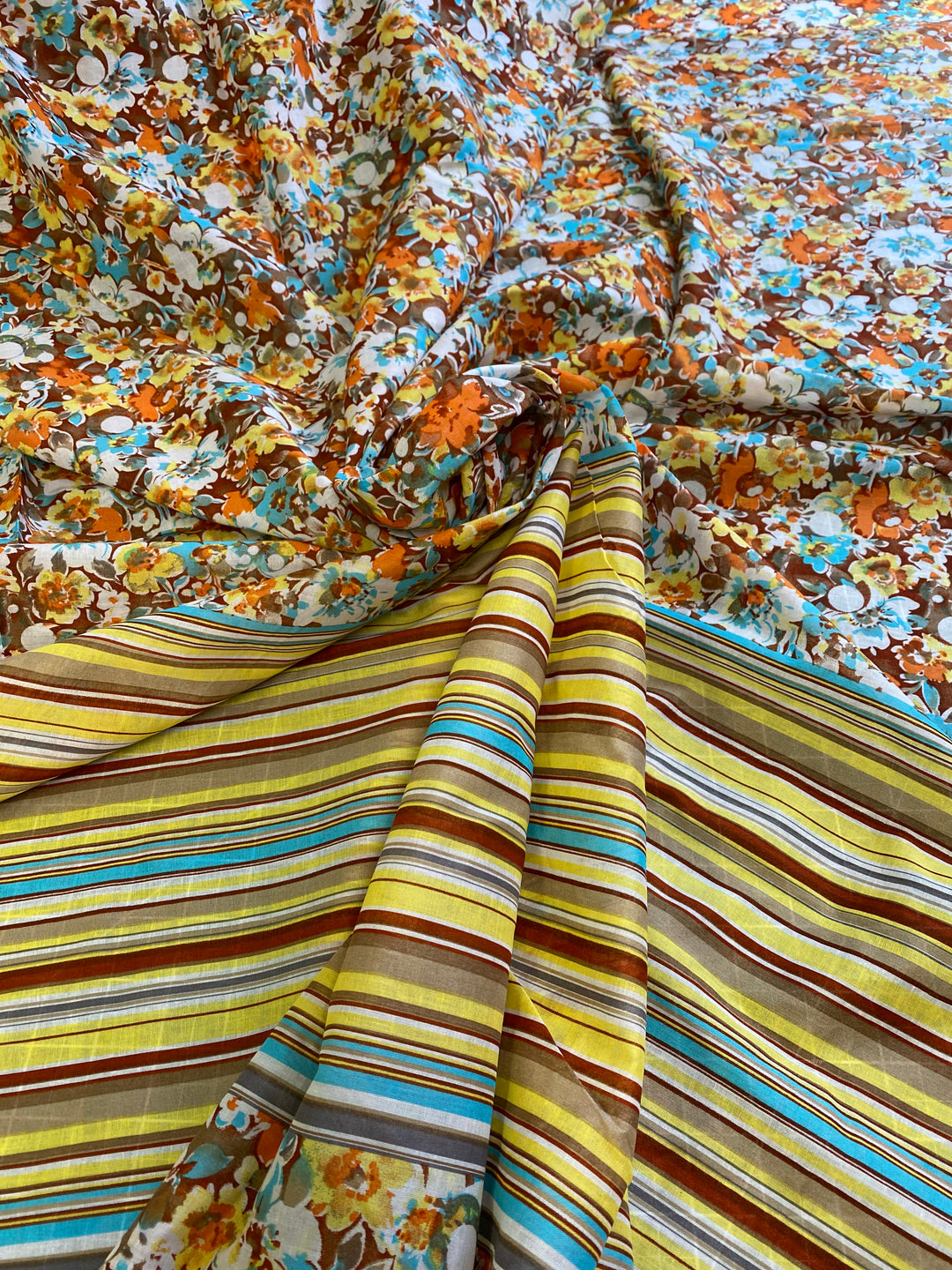 Orange Multi Floral | Cotton Voile