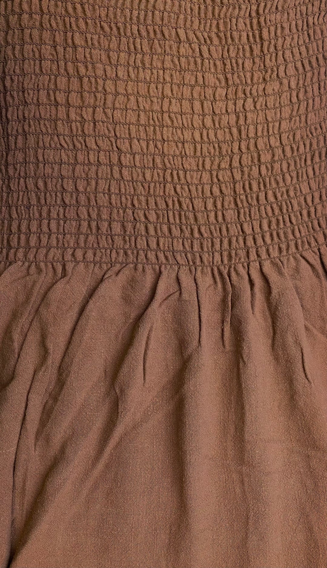 Cocoa | Smocked Cotton Pre-Shirred Fabric