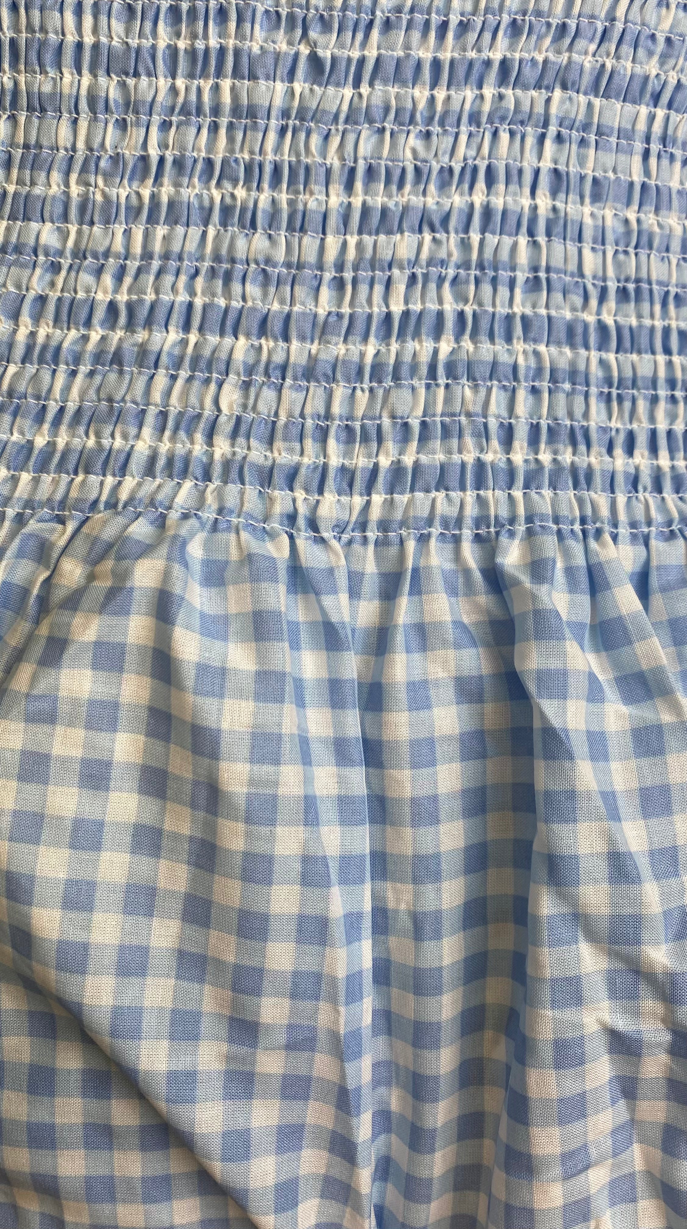 Blue and White Gingham | Smocked Cotton