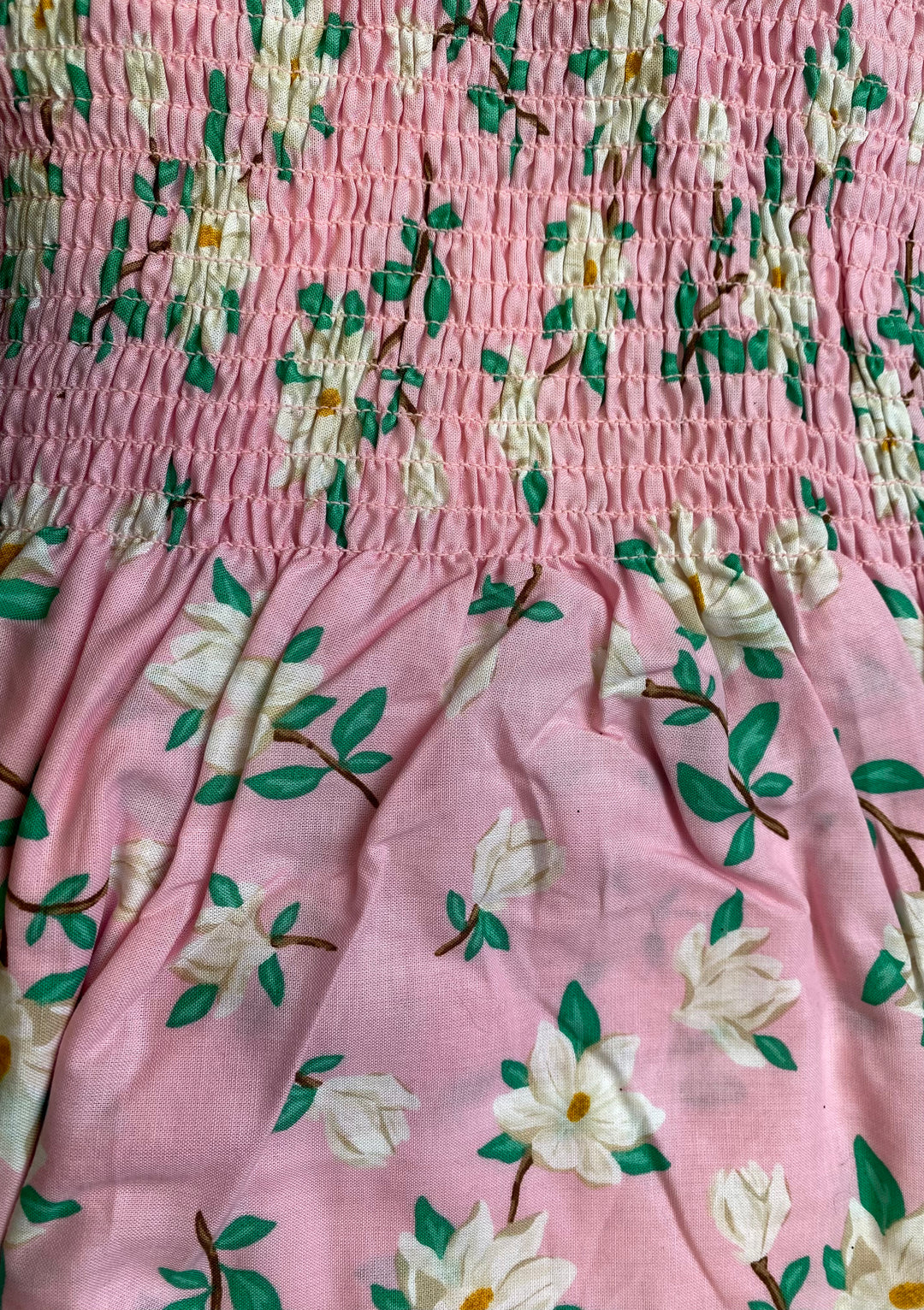 Pink Florals | Smocked Cotton