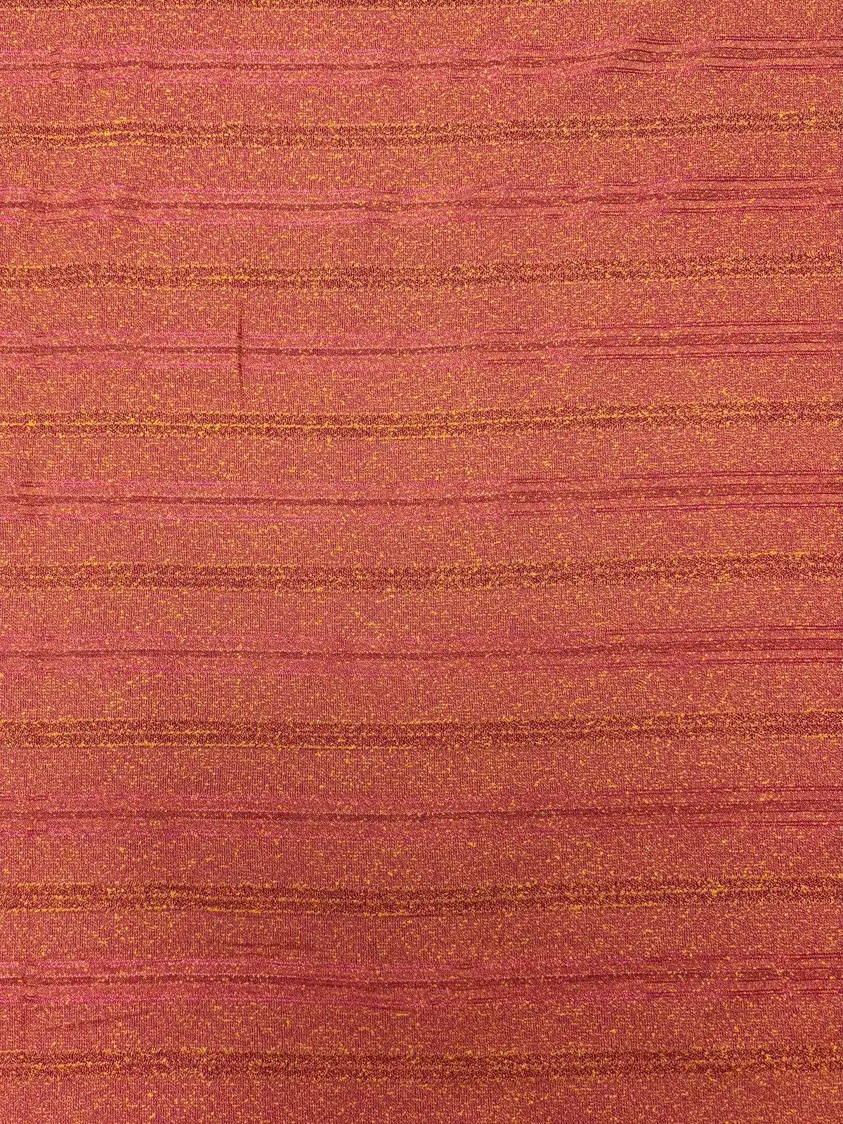 Pink and Yellow Heather with Metallic Stripe | Rayon Blend
