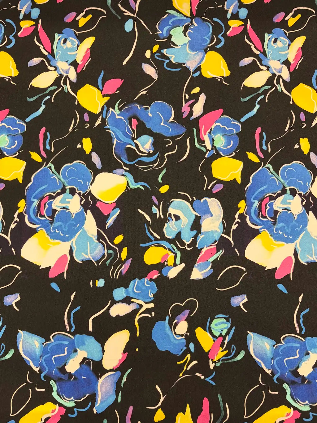 Moschino | Neon Floral on Black Knit | Made in Italy