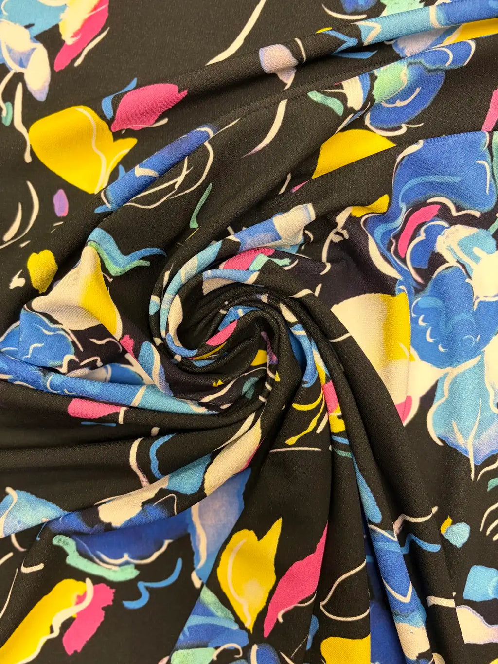 Moschino | Neon Floral on Black Knit | Made in Italy
