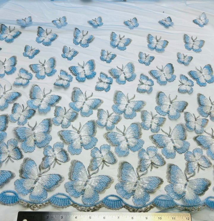Blue Butterfly Border | Sequin