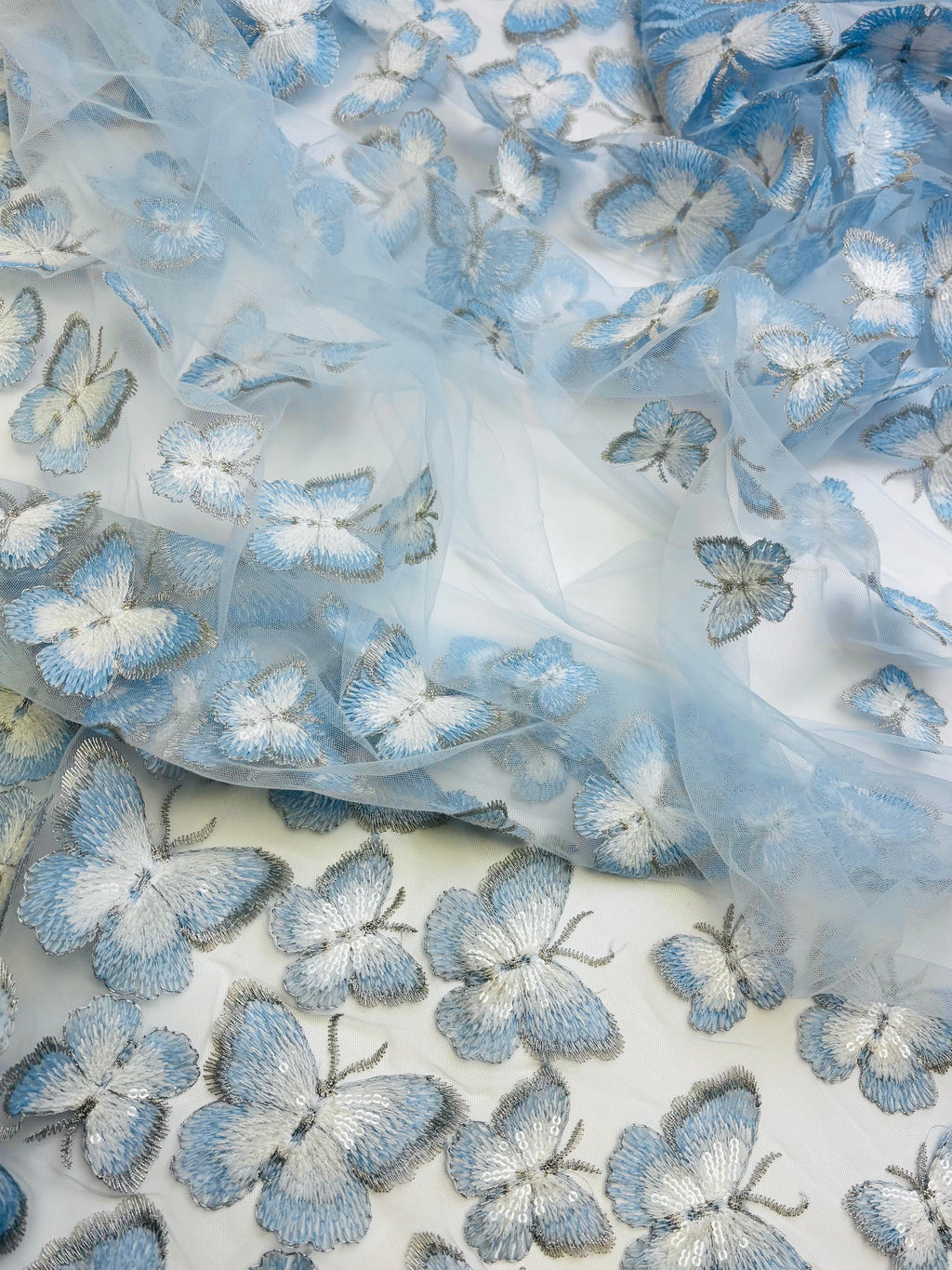 Blue Butterfly Border | Sequin