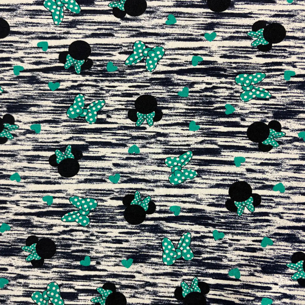 Navy Minnie Print | Cotton Terry | Made in Italy