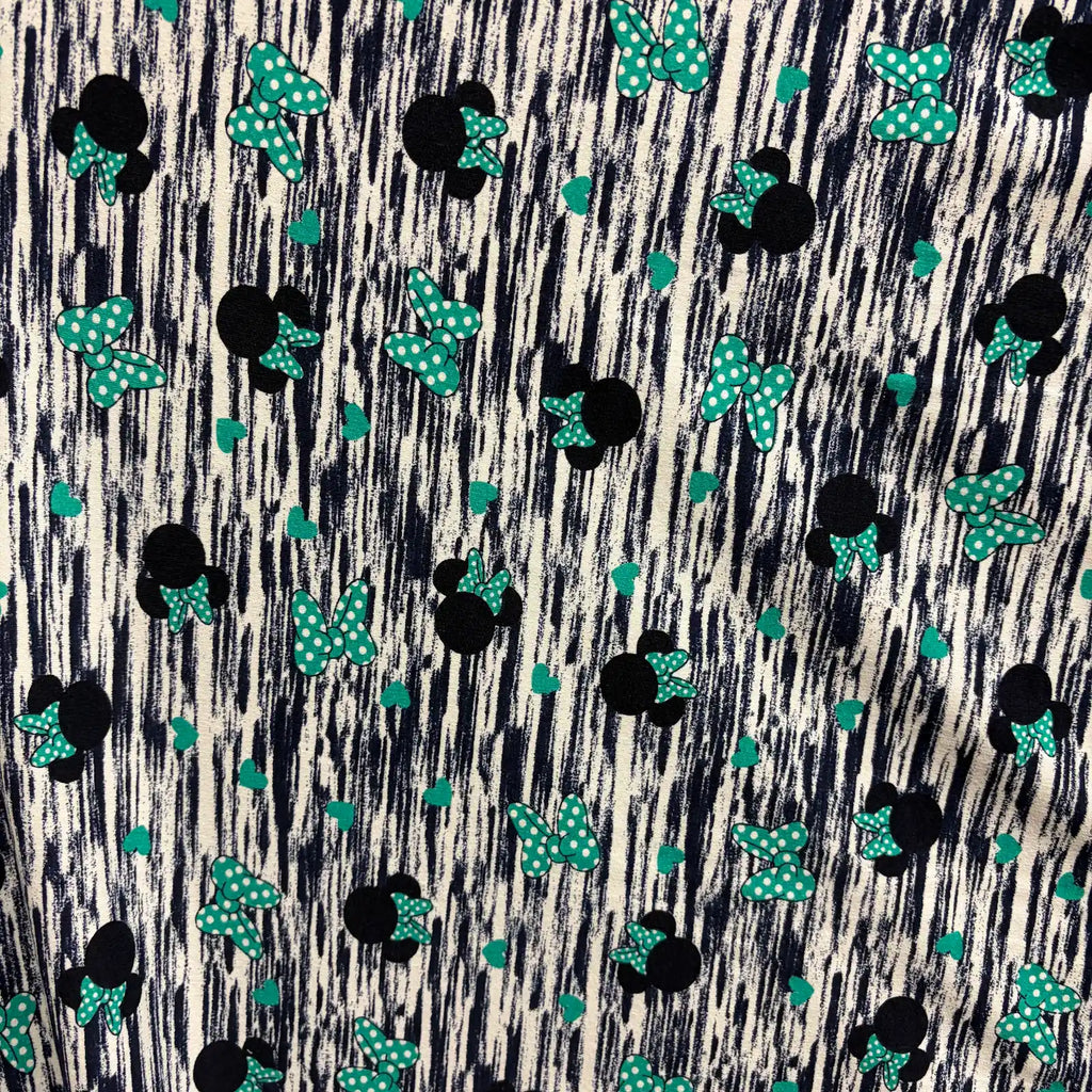 Navy Minnie Print | Cotton Terry | Made in Italy
