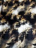 The Lion Print | Viscose poly Blend