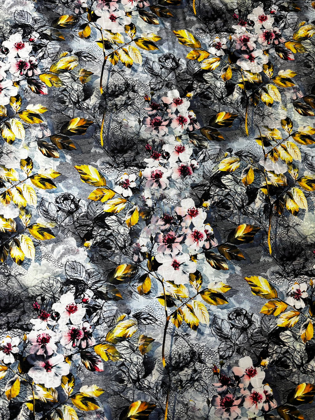 Blue Multi Floral Print | Viscose Poly Blend