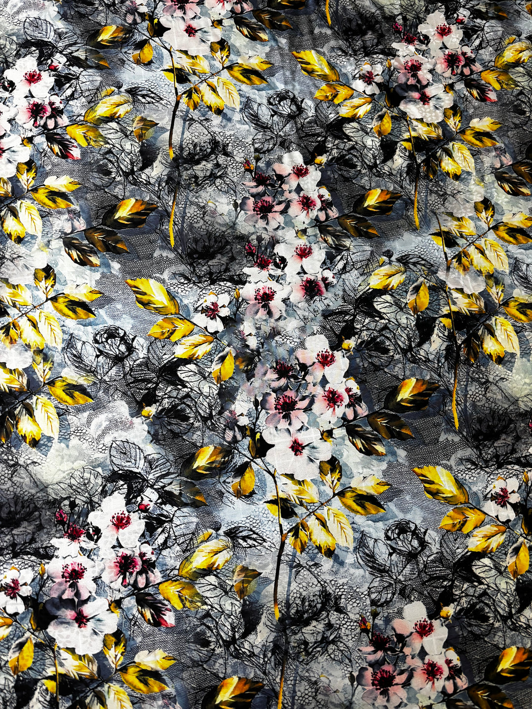 Blue Multi Floral Print | Viscose Poly Blend