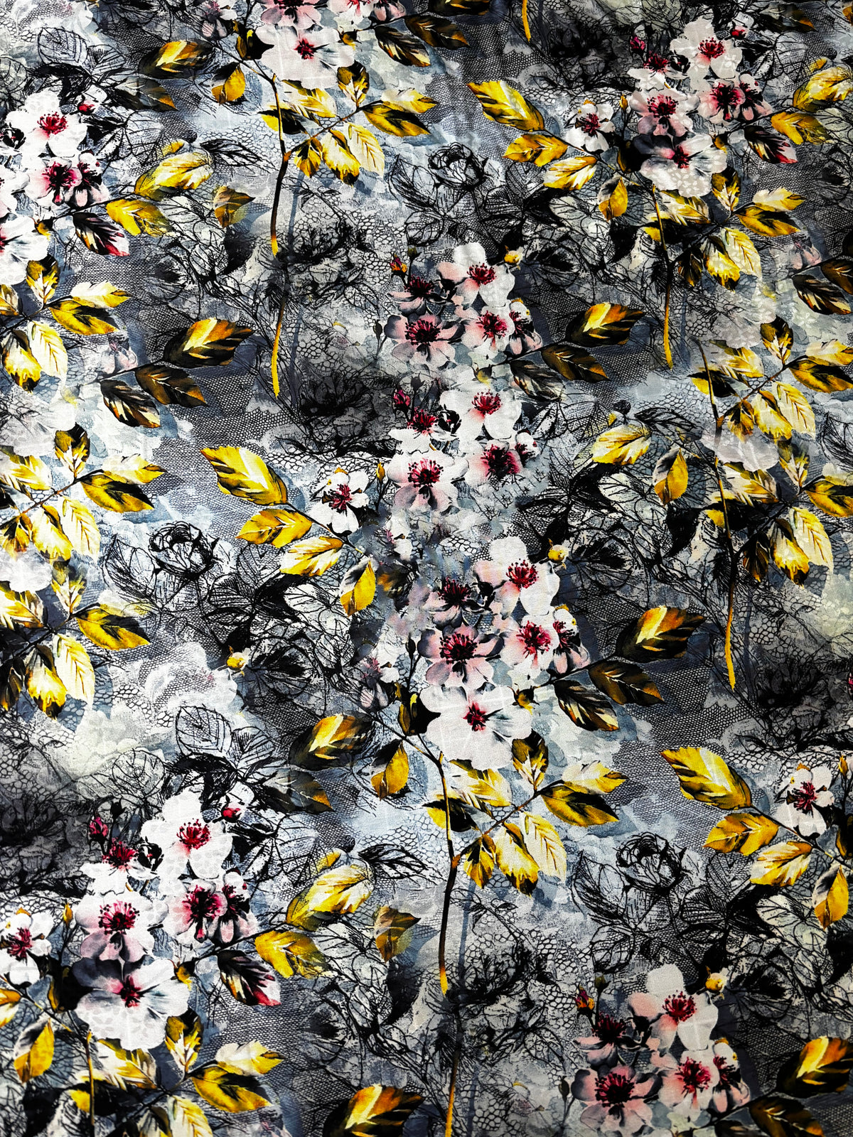 Blue Multi Floral Print | Viscose Poly Blend