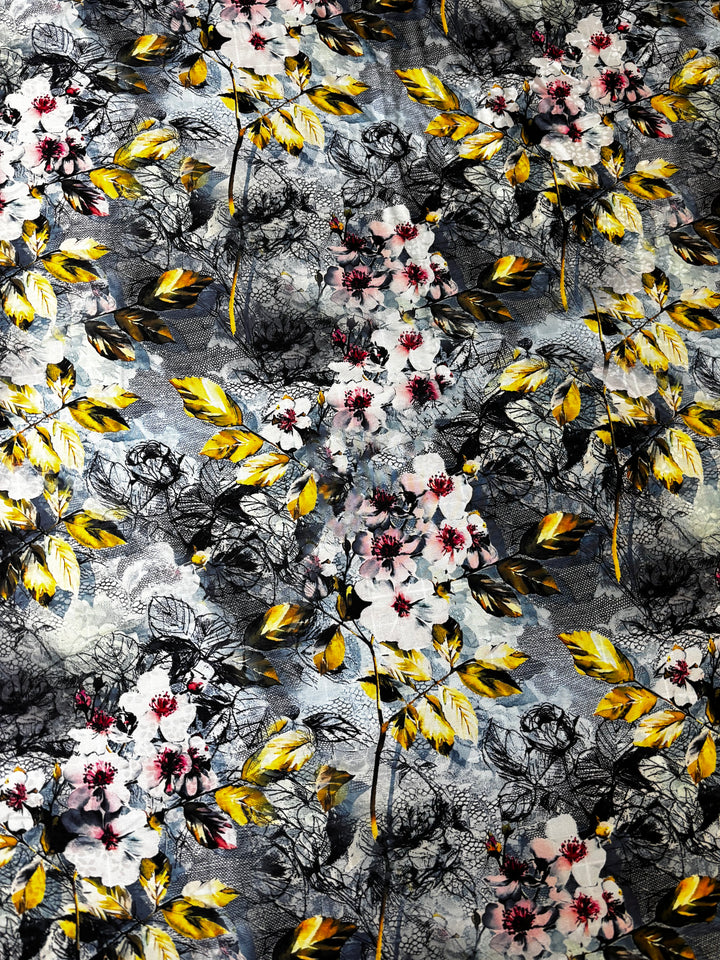 Blue Multi Floral Print | Viscose Poly Blend
