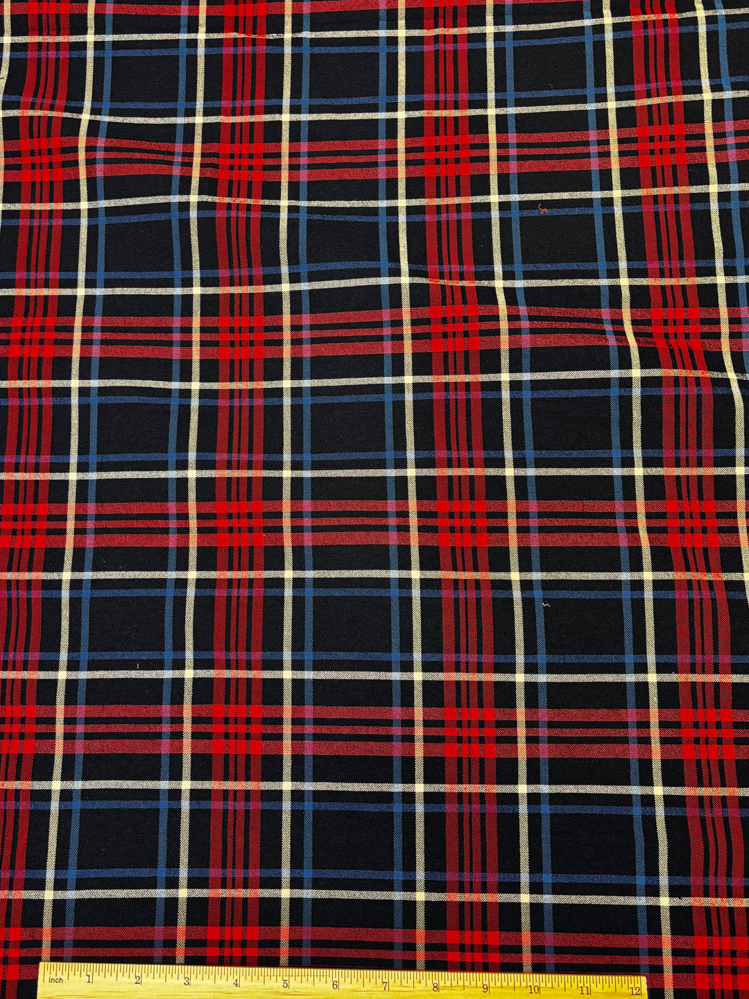 Red Blue Plaid |  Rayon Spandex Blend