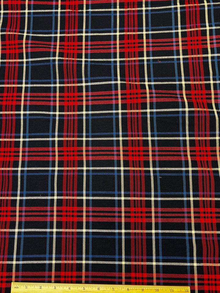 Red Blue Plaid |  Rayon Spandex Blend