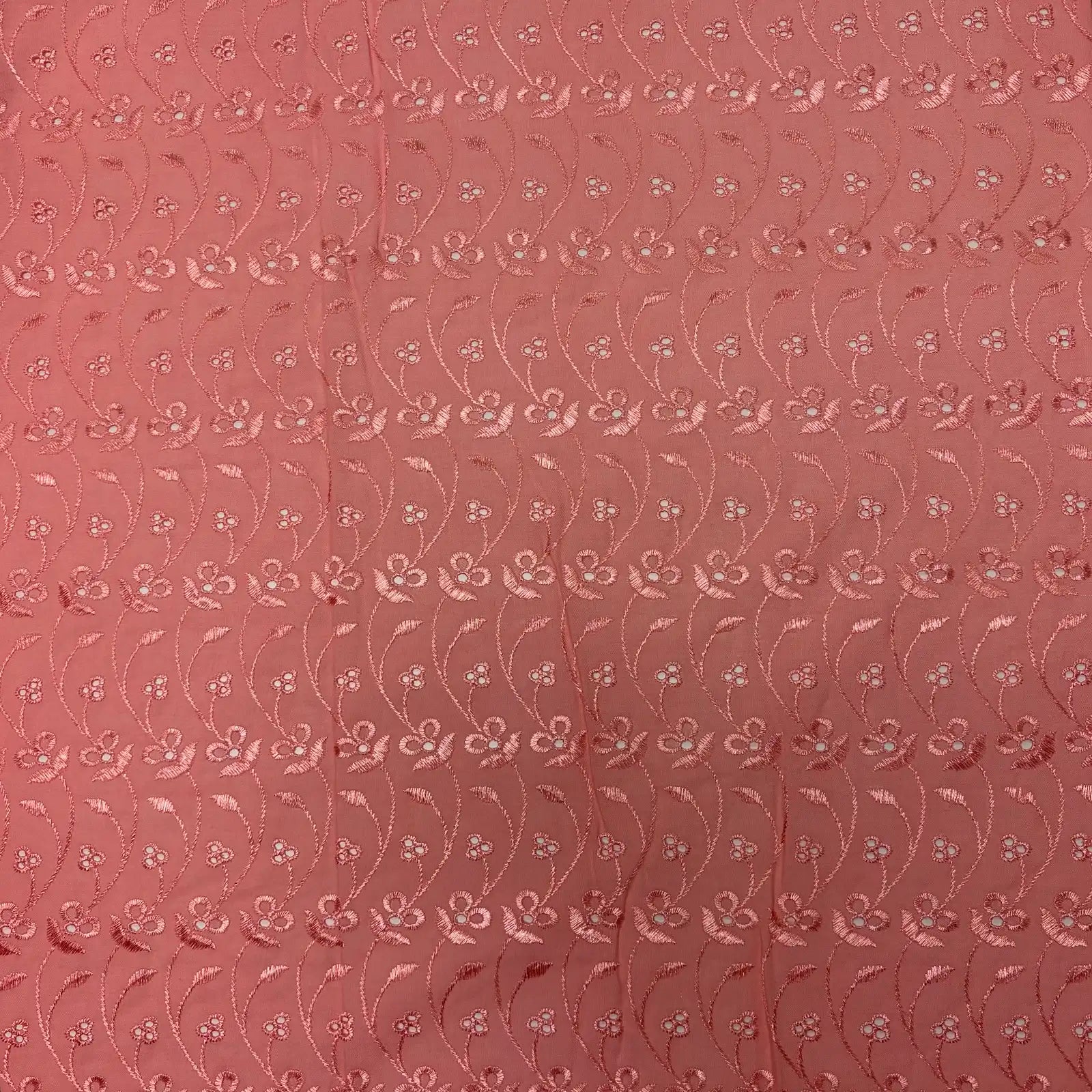 Pink Floral Eyelet Embroidered Lawn | Lace