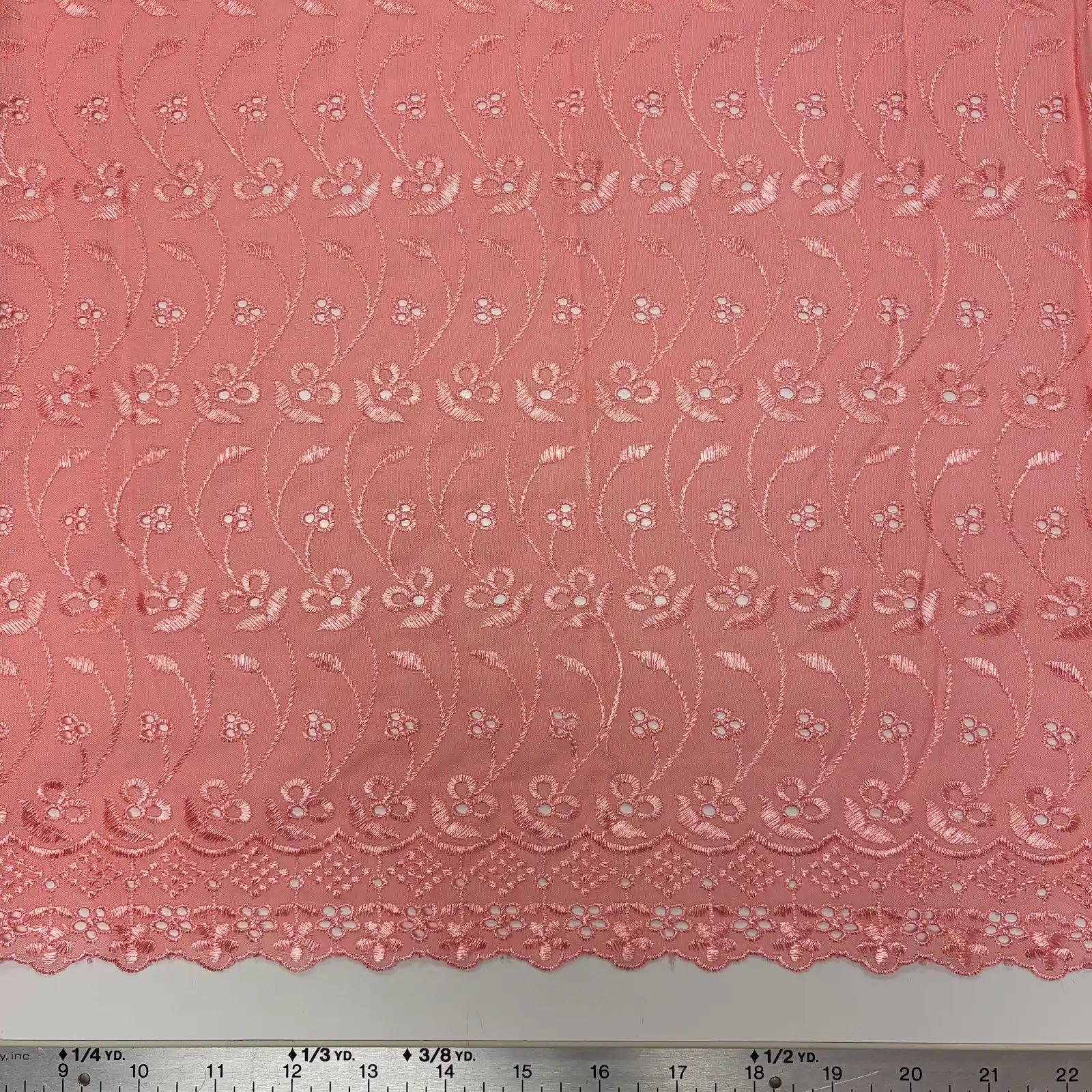 Pink Floral Eyelet Embroidered Lawn | Lace