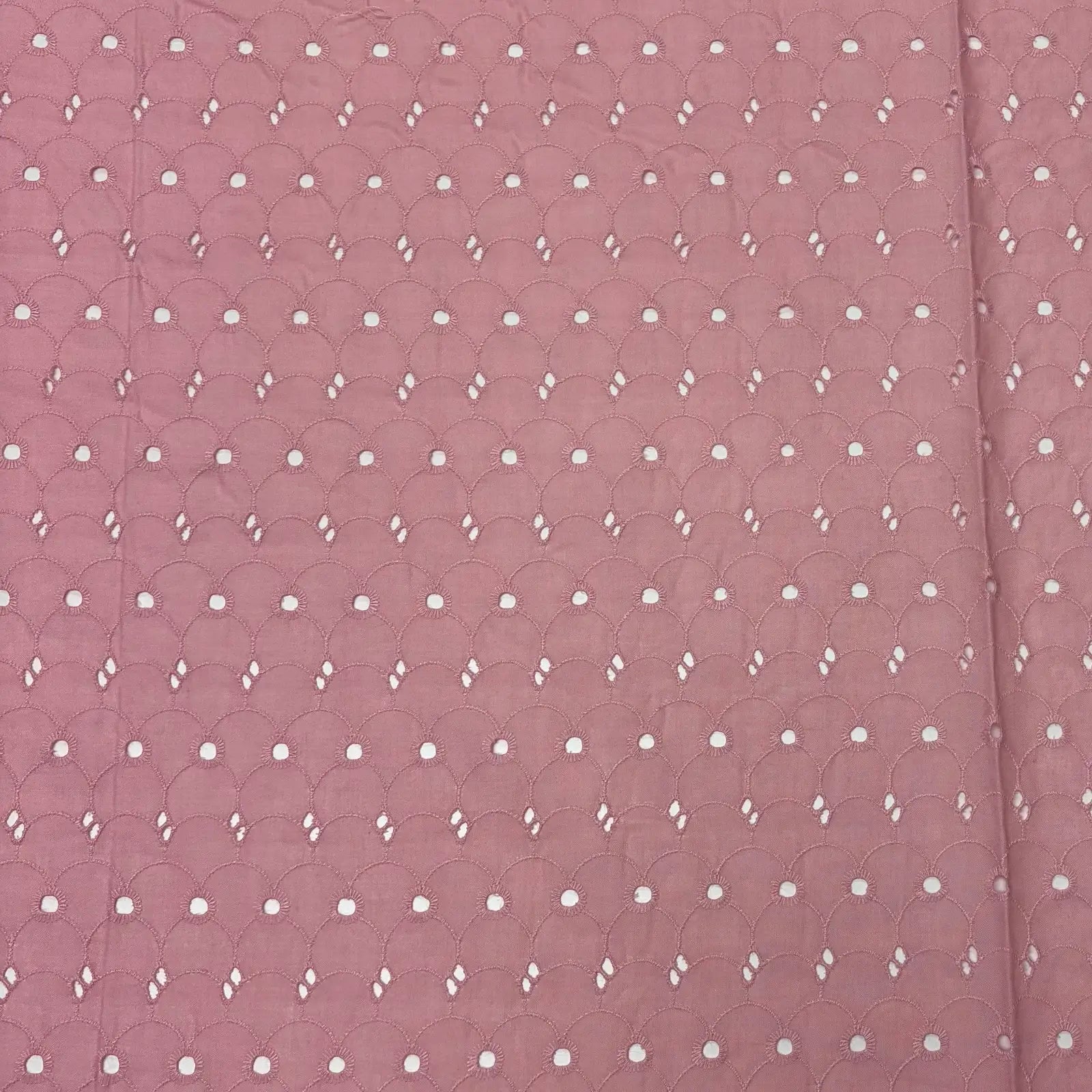 Dusty Rose Scallop Eyelet Embroidered Lawn | Lace