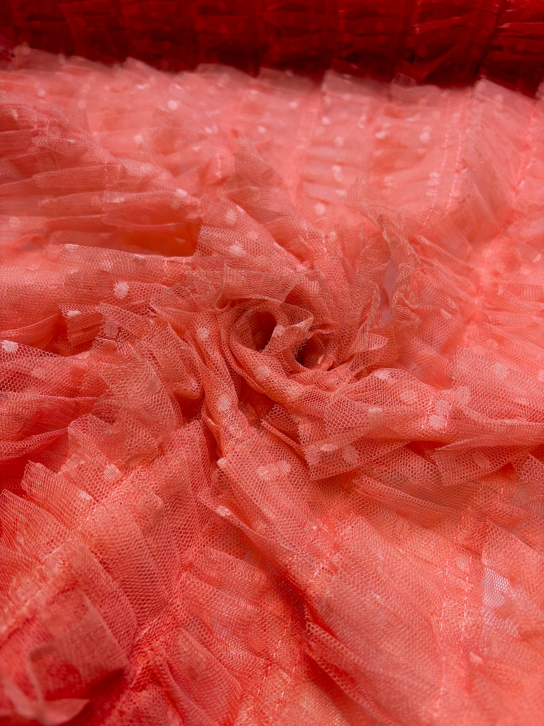 Coral Dotted Frills | Tulle