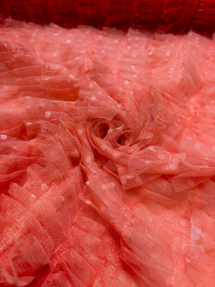 Coral Dotted Frills | Tulle