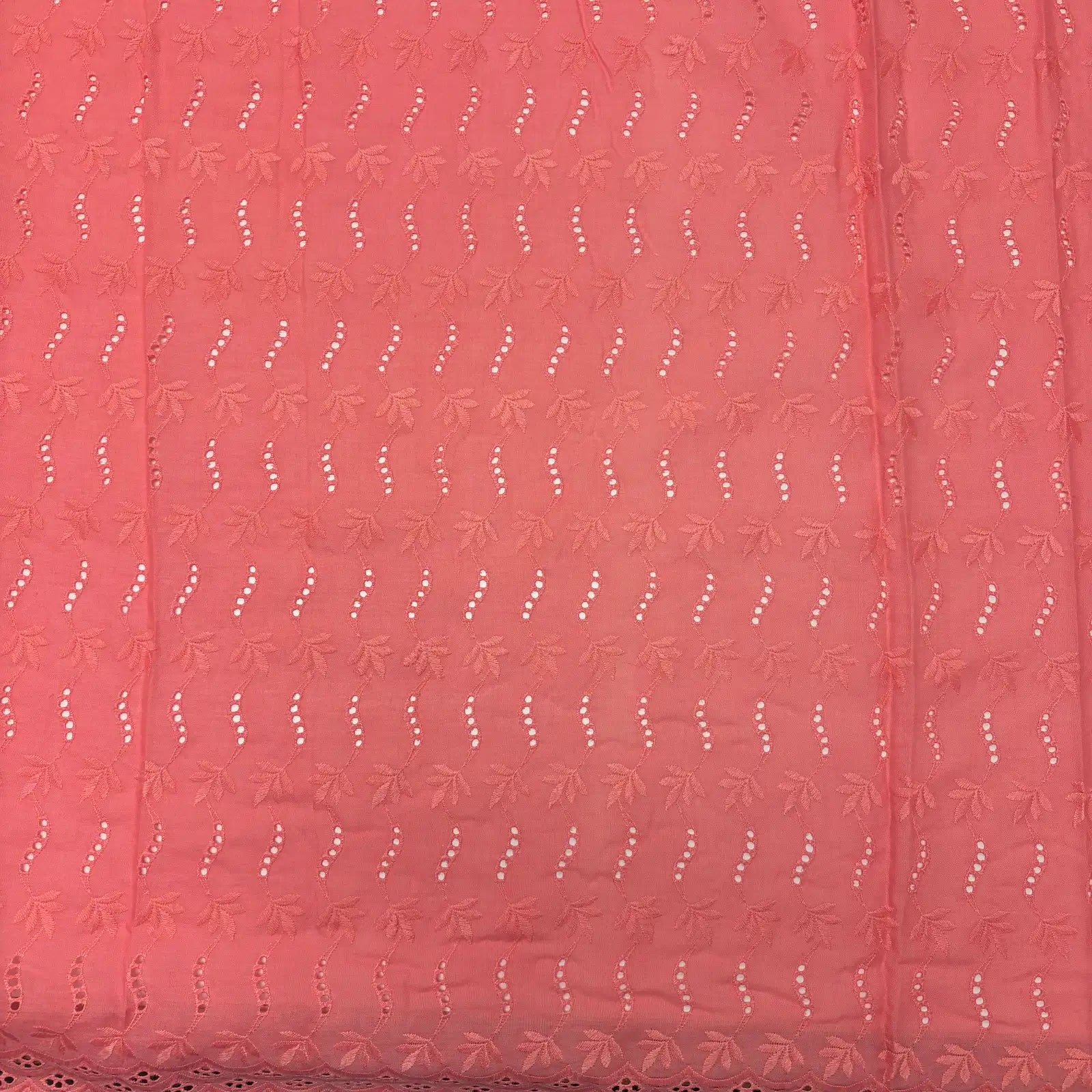 Coral Leaf Eyelet Embroidered Lawn | Lace