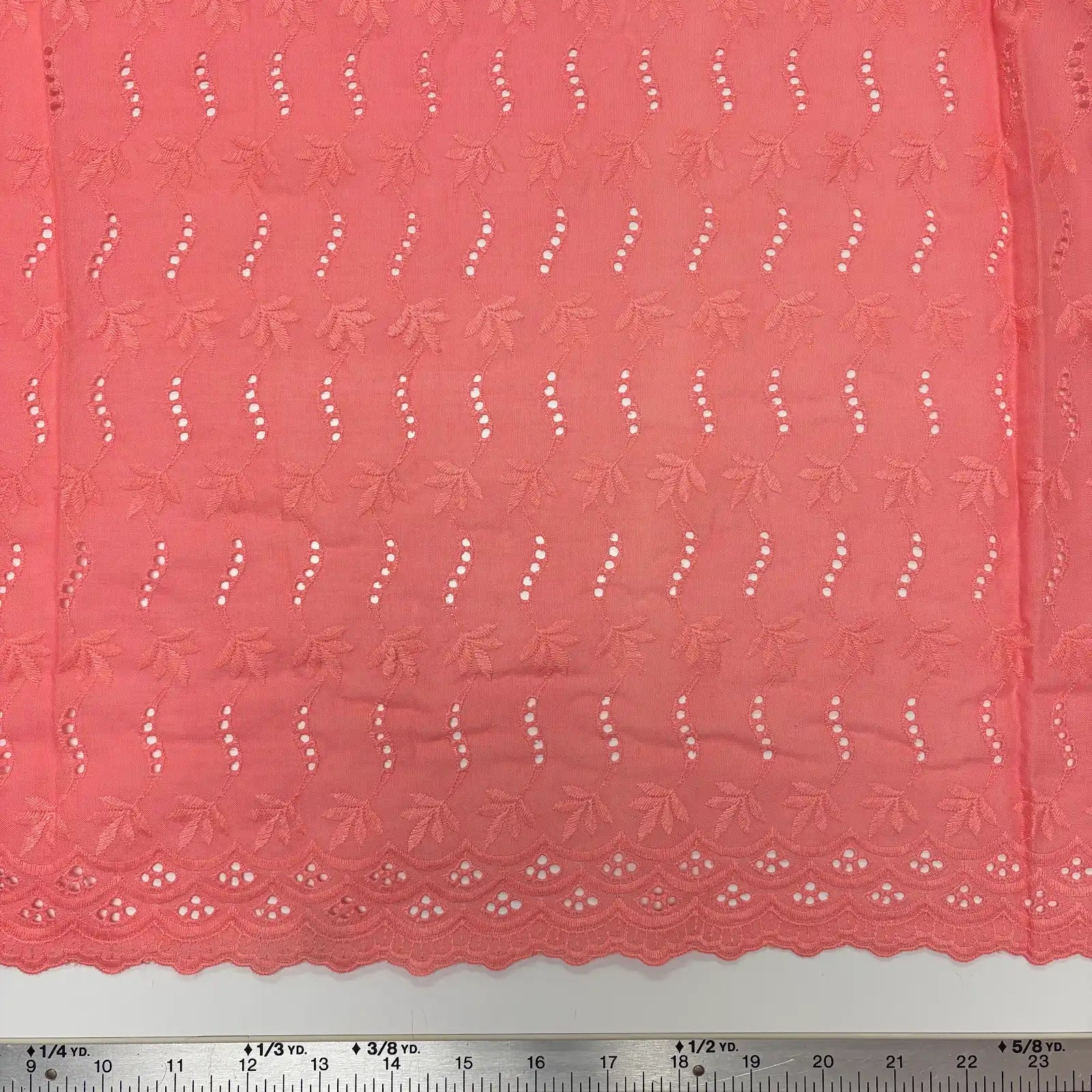 Coral Leaf Eyelet Embroidered Lawn | Lace