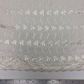 Off White Leaf Eyelet Embroidered Lawn | Lace