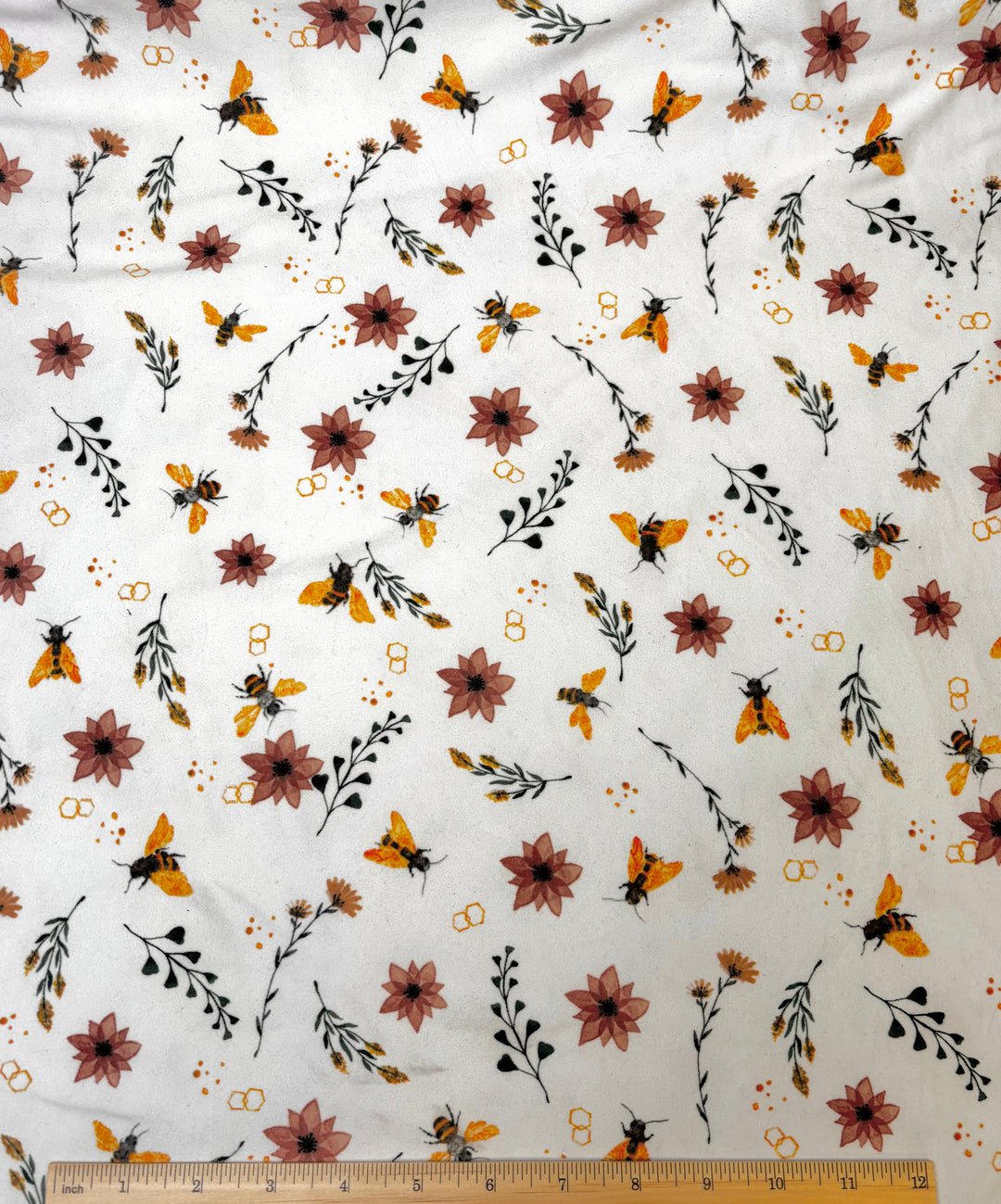 White Garden Bees | Knit Print