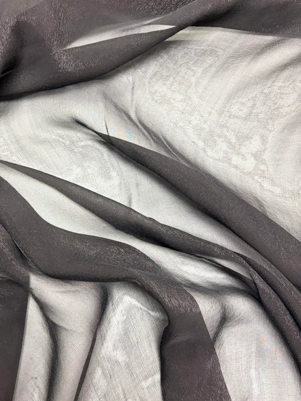 Black Silk Blend Chiffon With Shine | Made in Italy