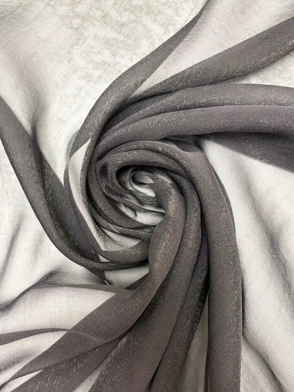 Black Silk Blend Chiffon With Shine | Made in Italy
