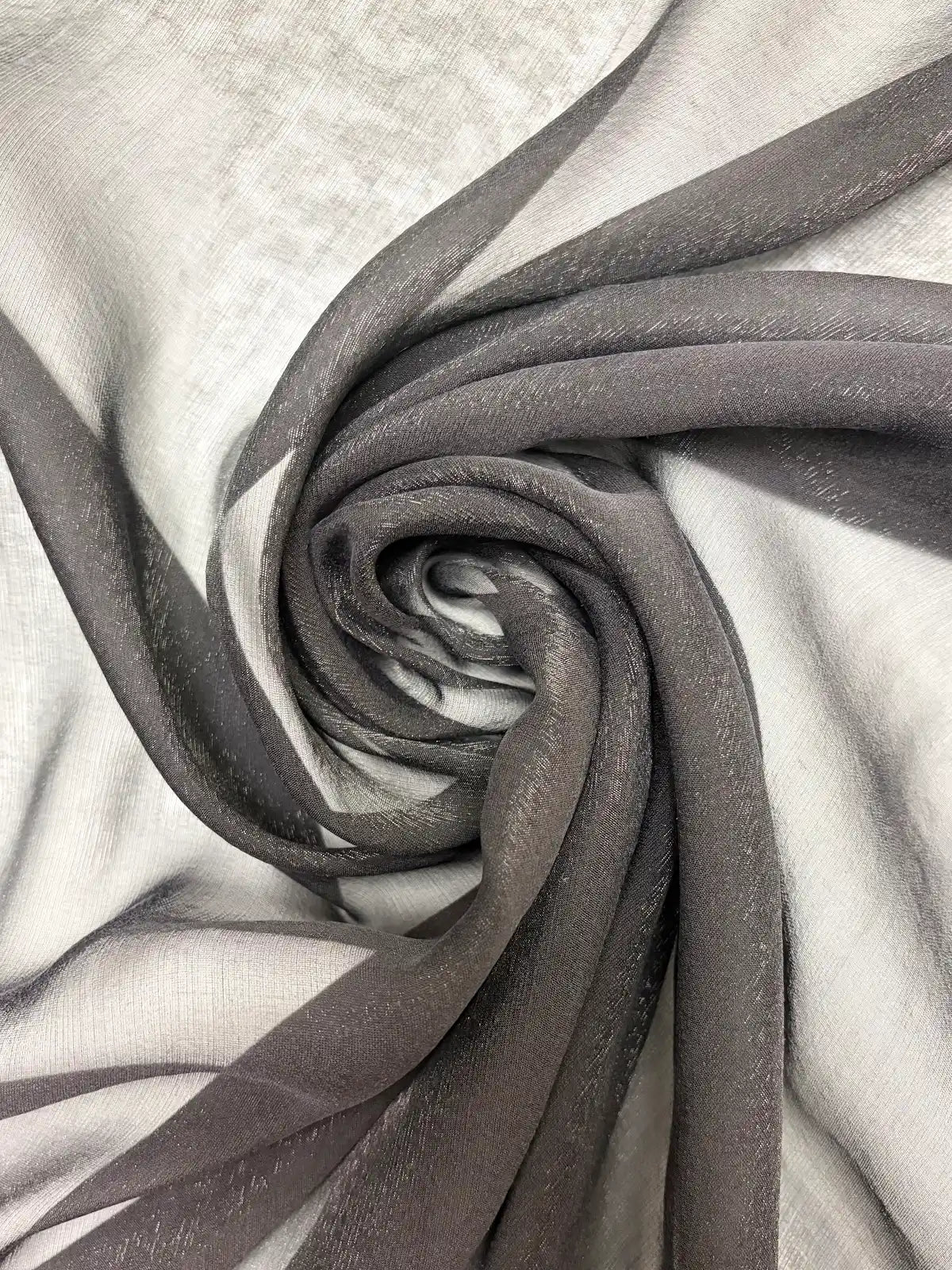 Black Silk Blend Chiffon With Shine | Made in Italy