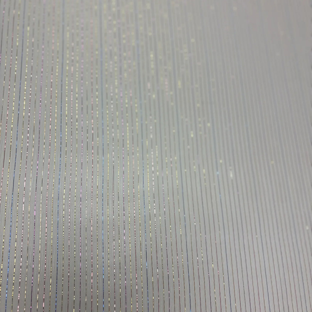 Metallic Stripe on White | Silk | Made in Italy