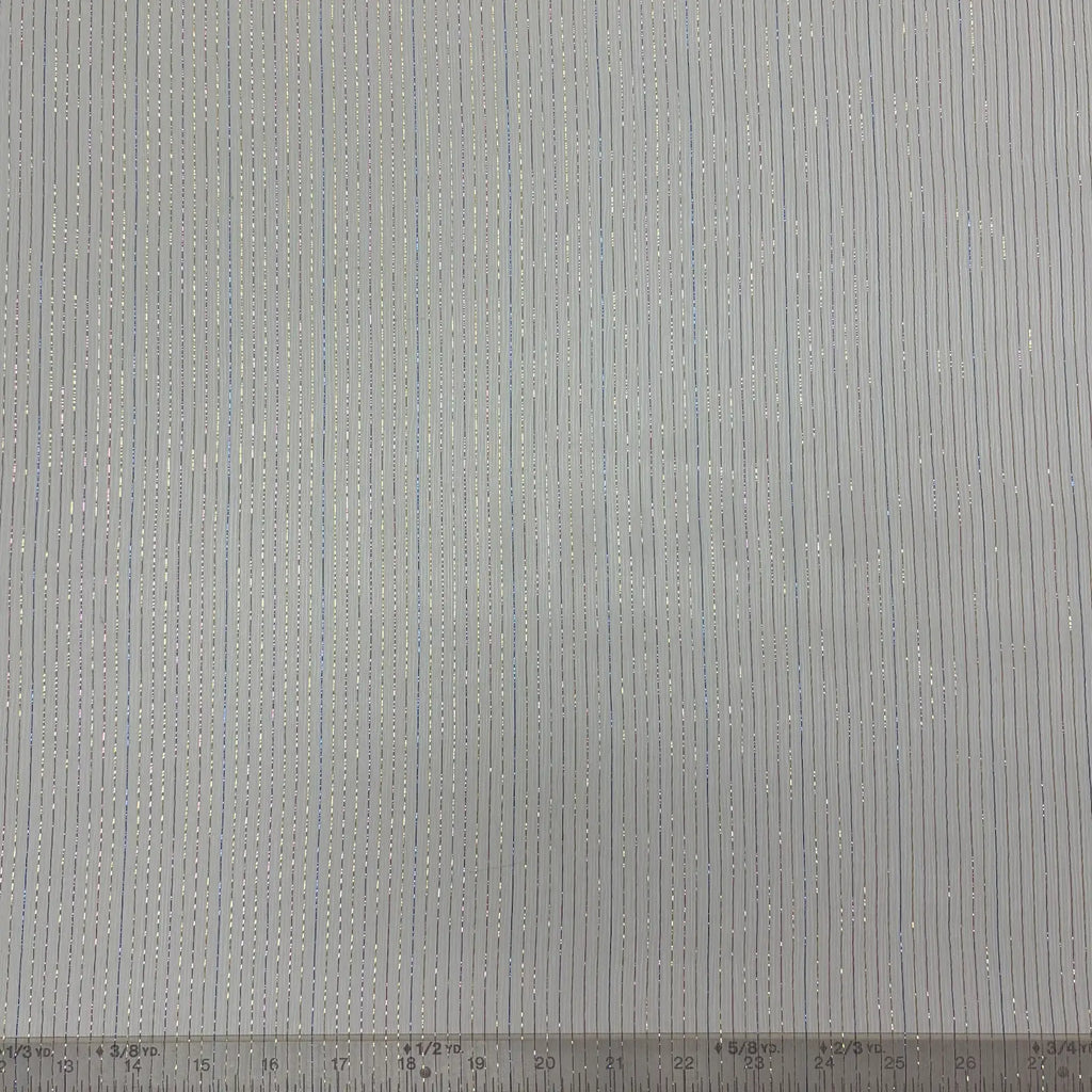 Metallic Stripe on White | Silk | Made in Italy