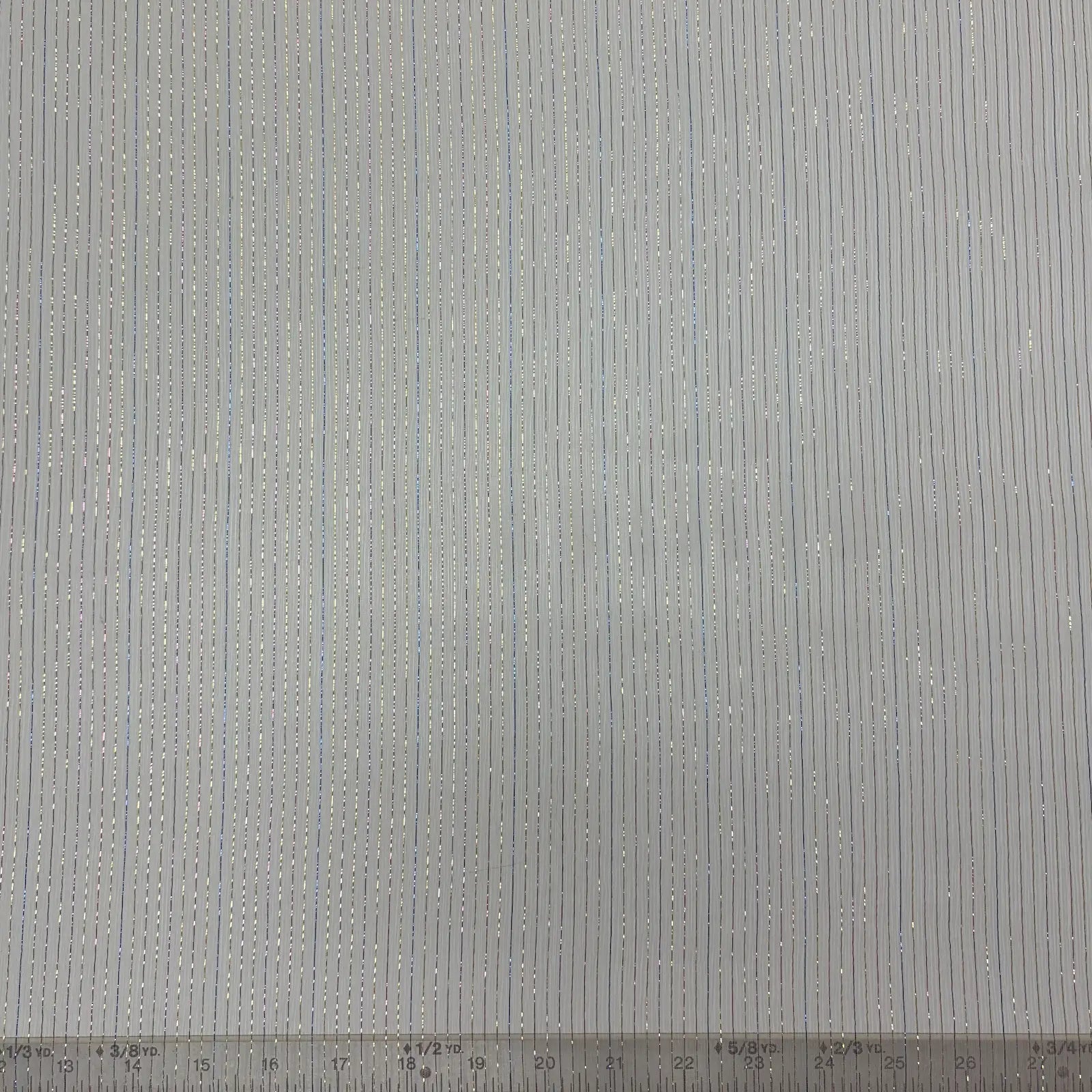 Metallic Stripe on White | Silk | Made in Italy