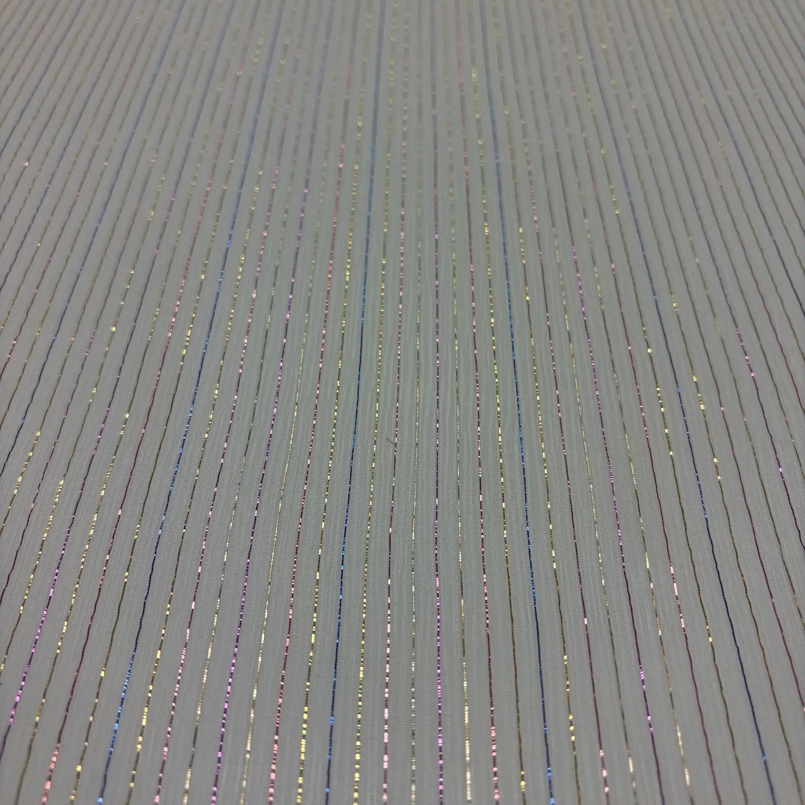 Metallic Stripe on White | Silk | Made in Italy