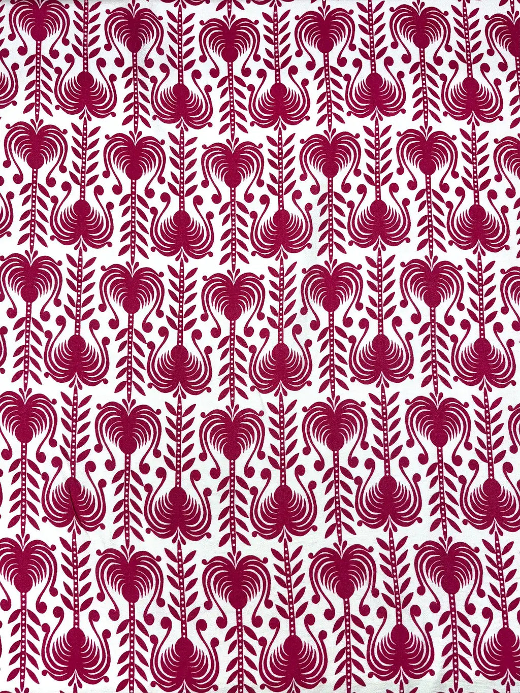 Abstract Floral in Plum on Ivory | Viscose | Made in Italy