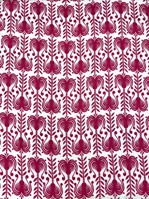 Abstract Floral in Plum on Ivory | Viscose | Made in Italy