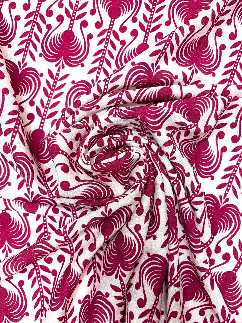 Abstract Floral in Plum on Ivory | Viscose | Made in Italy