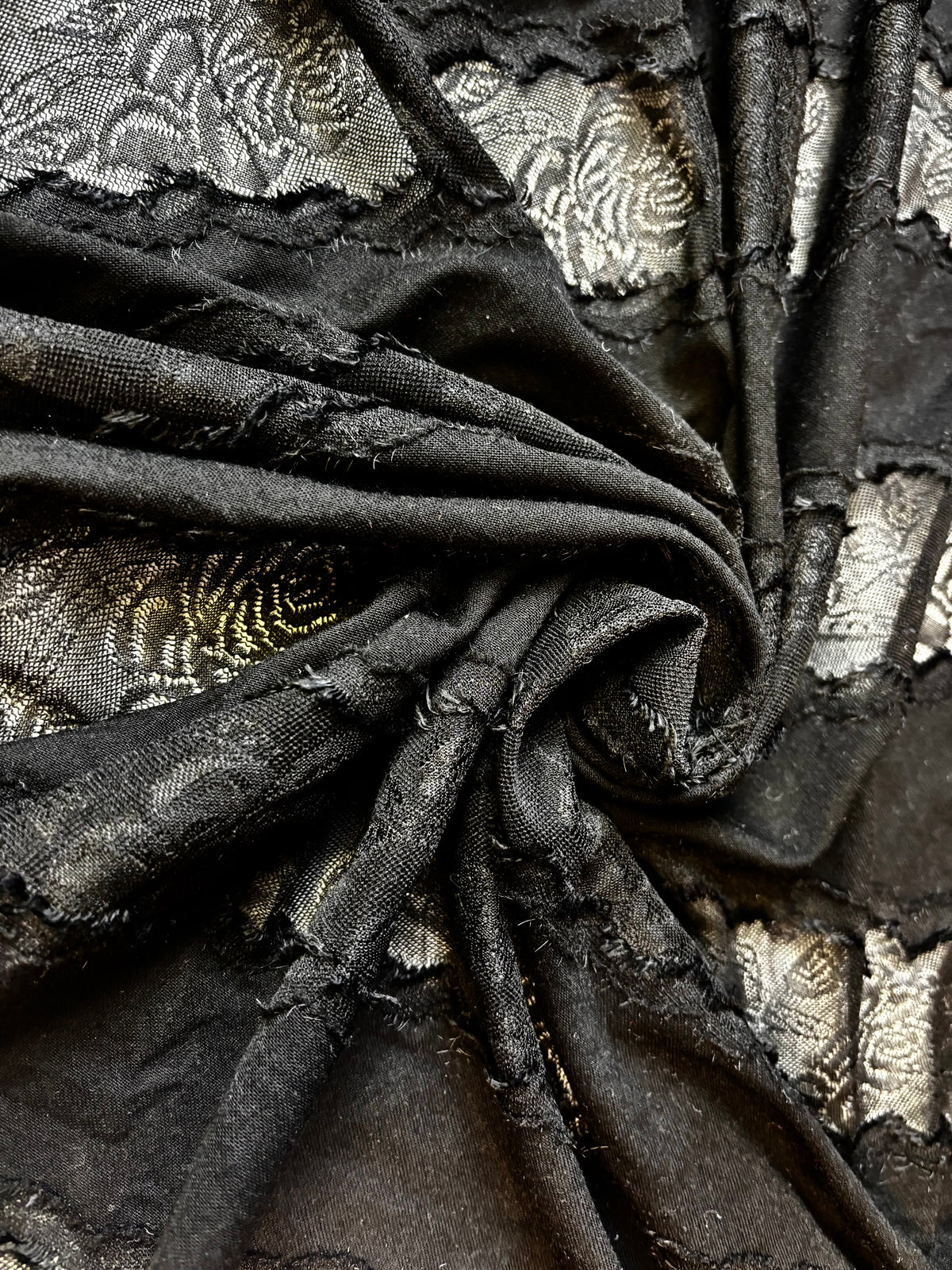 Diagonal Panel Black Floral | Lace