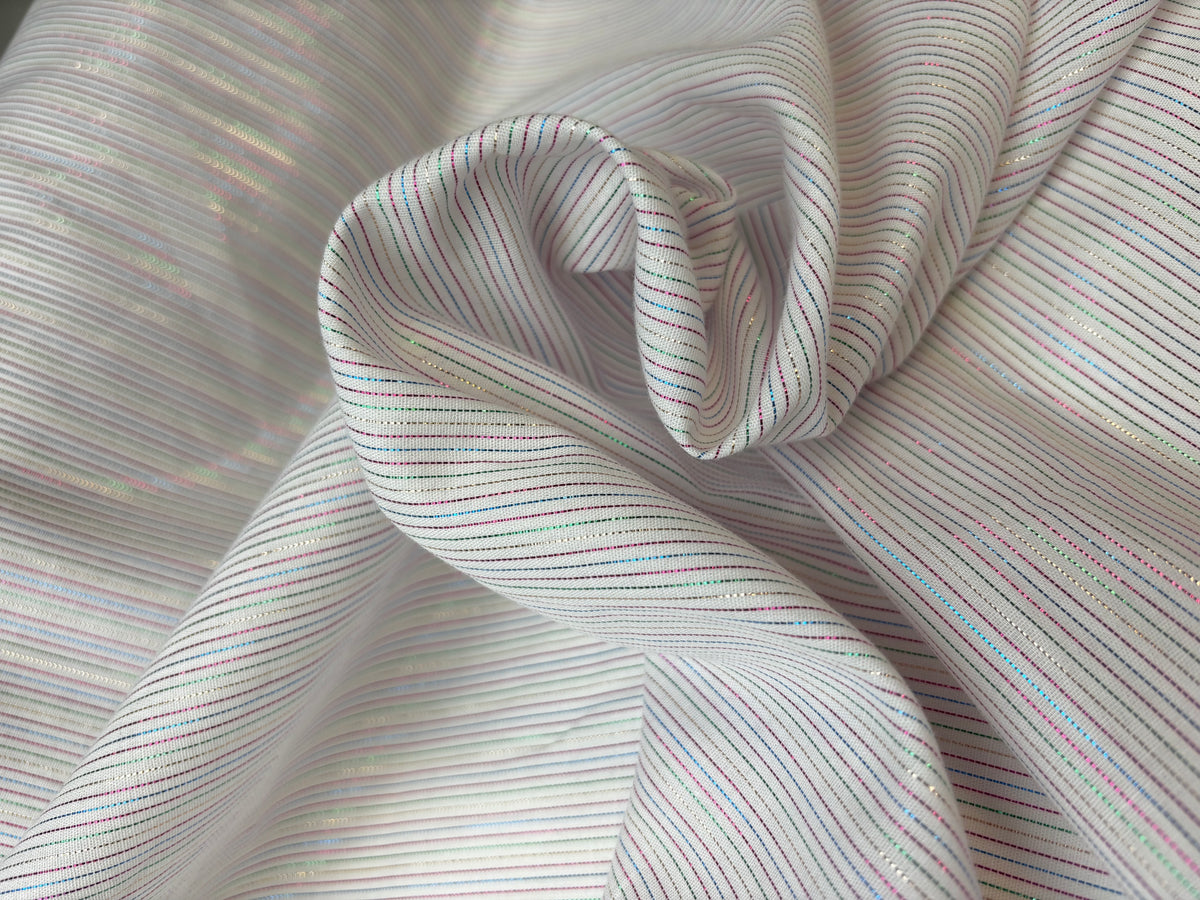 Multi Stripe on White | Cotton