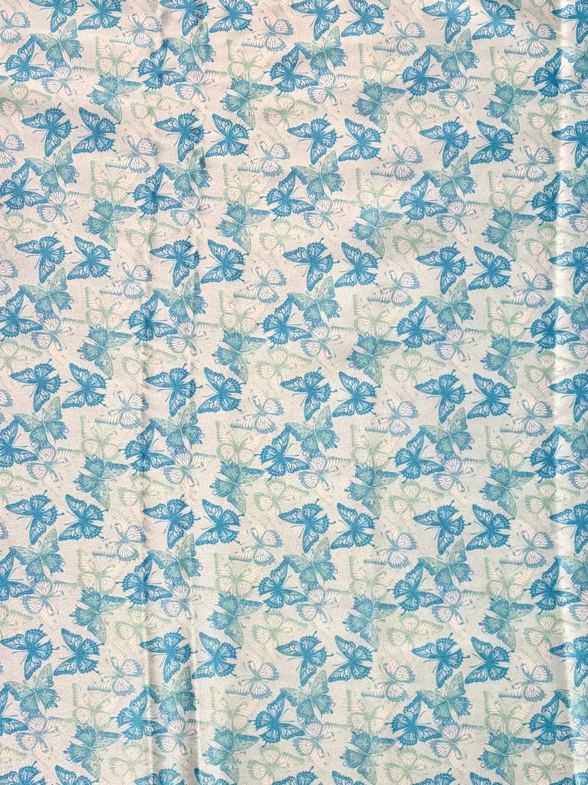 Light Blue Butterfly Print | Charmeuse Satin