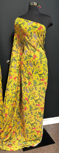 Floral on Yellow  | Wool Dobby