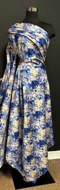 Blue w White Flowers | Cotton