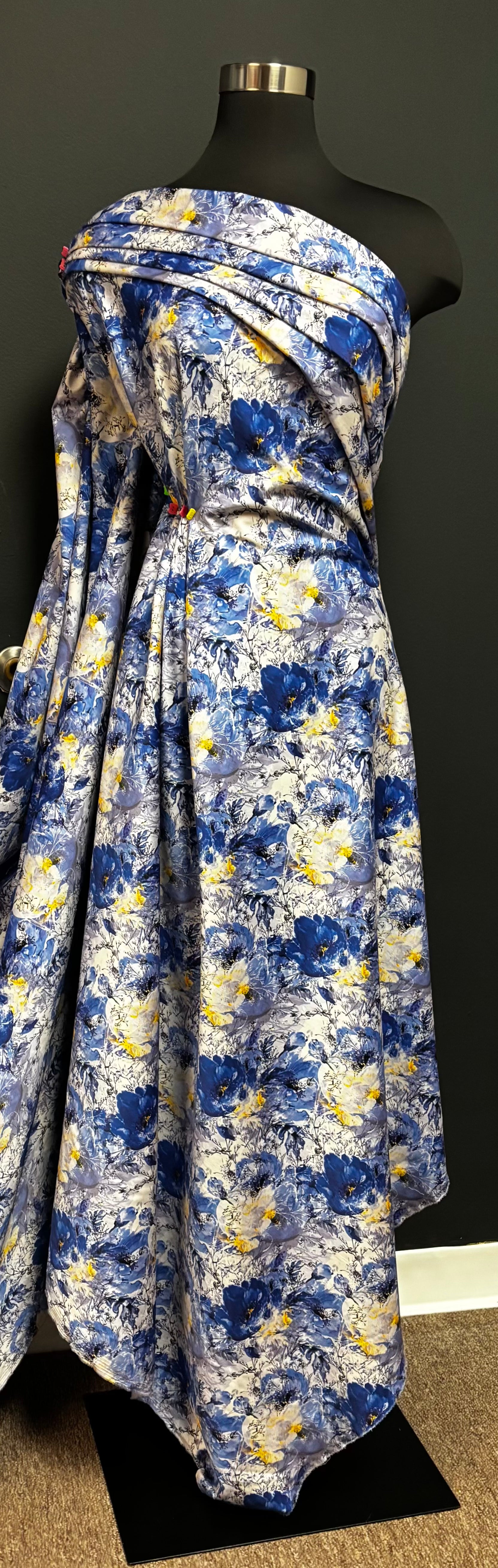 Blue w White Flowers | Cotton